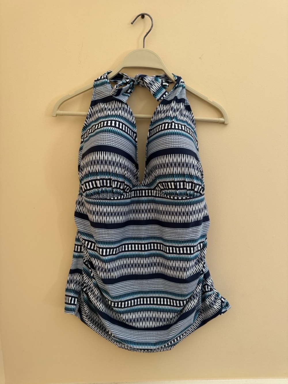 Amerex navy teal geometric tankini top XXL
